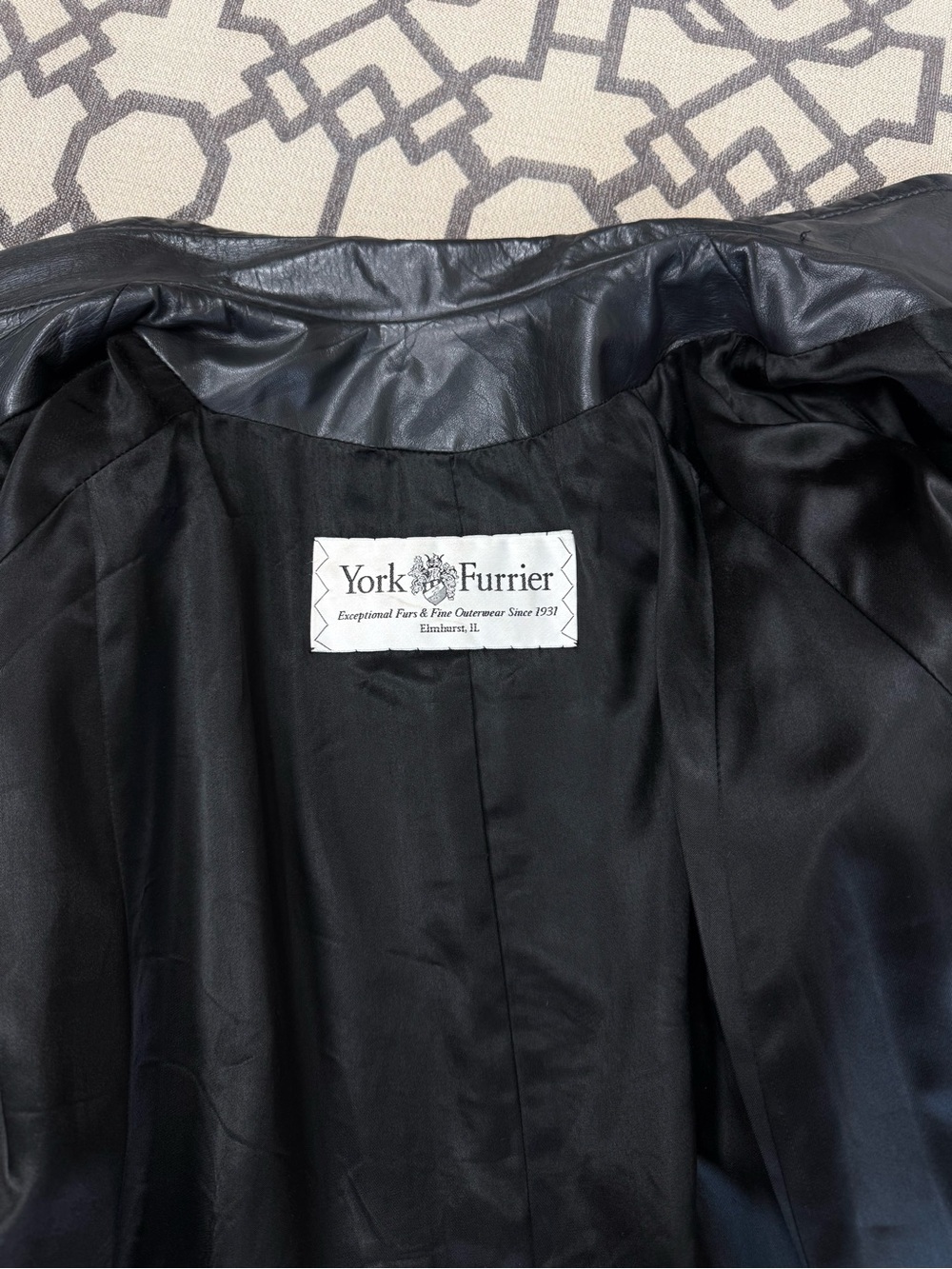 York Furrier Butter Soft Lambskin Leather Coat Black Oversized Y2K A Line Sz S - Picture 11 of 15